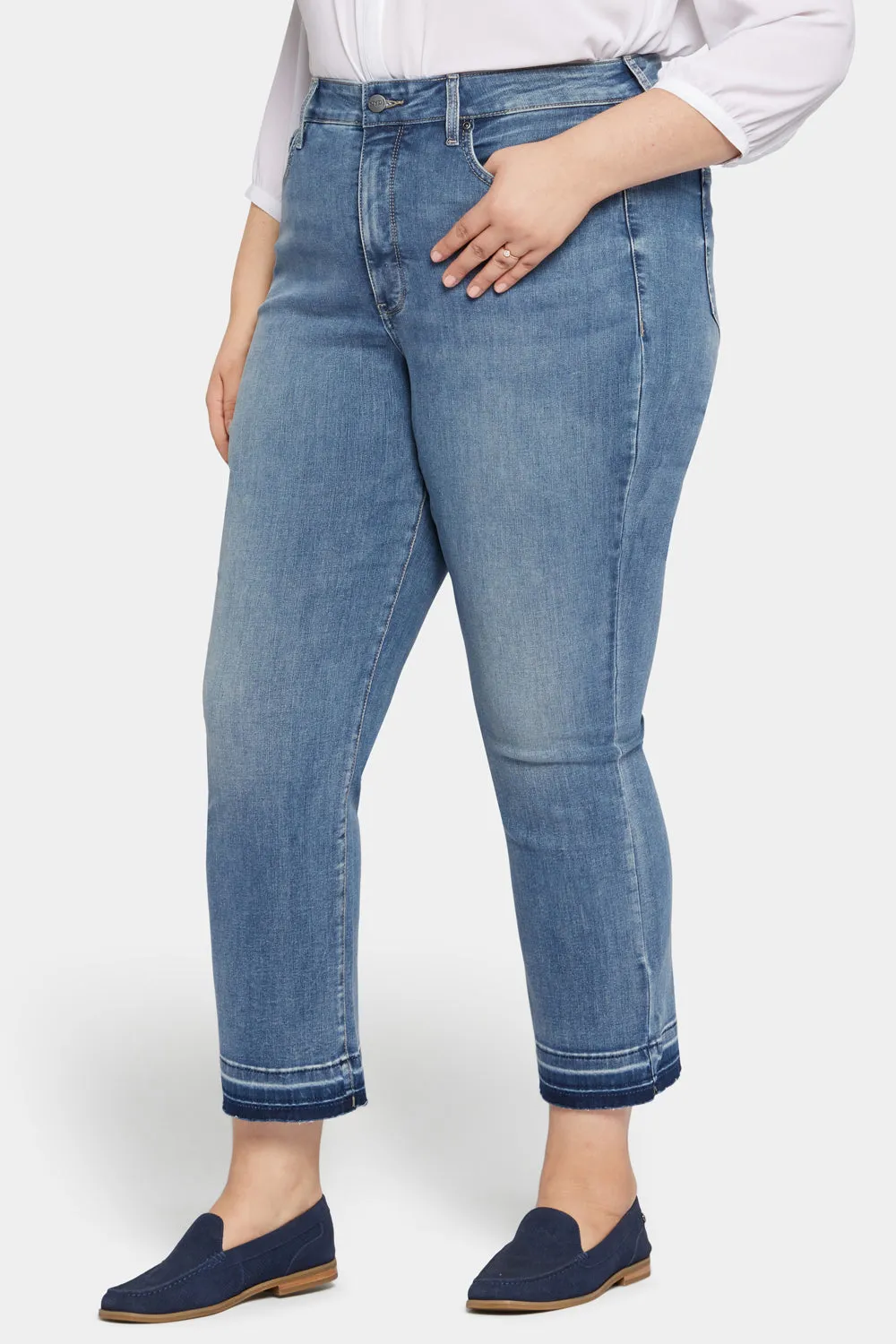 Marilyn Straight Ankle Jeans In Petite Plus Size - Fantasy
