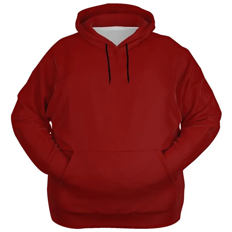Maroon Hoodie | Unisex | with PLUS sizes | Medium Dark Pure Red | C0M100Y100K60