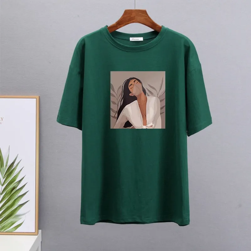 Masked Girl Print T-Shirts - 11 Colors