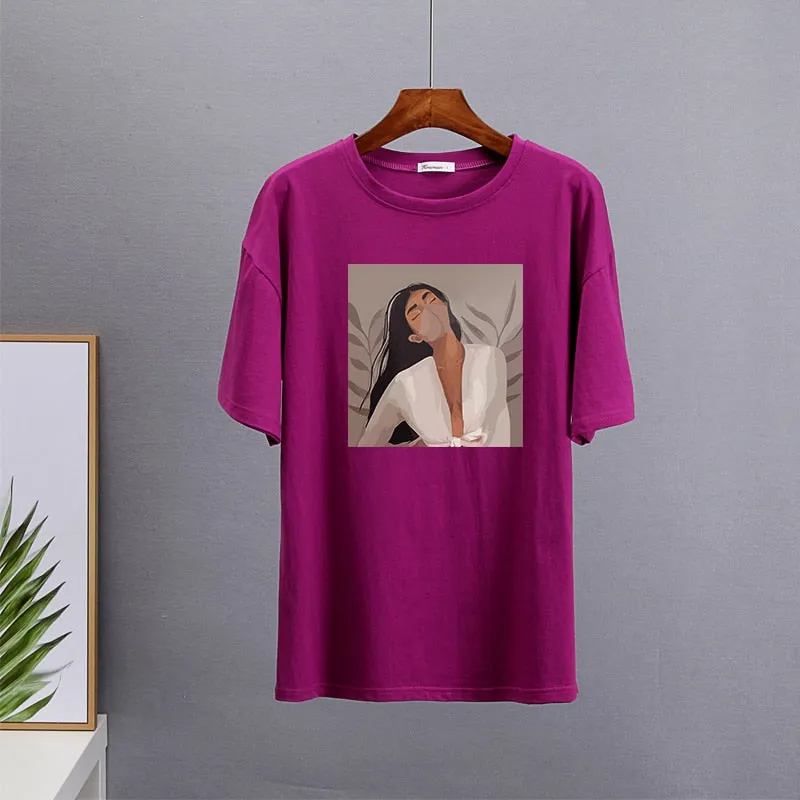 Masked Girl Print T-Shirts - 11 Colors
