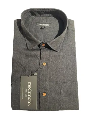 MECHMOTO 2402SS11D Luxury Linen S/S Shirt - Black