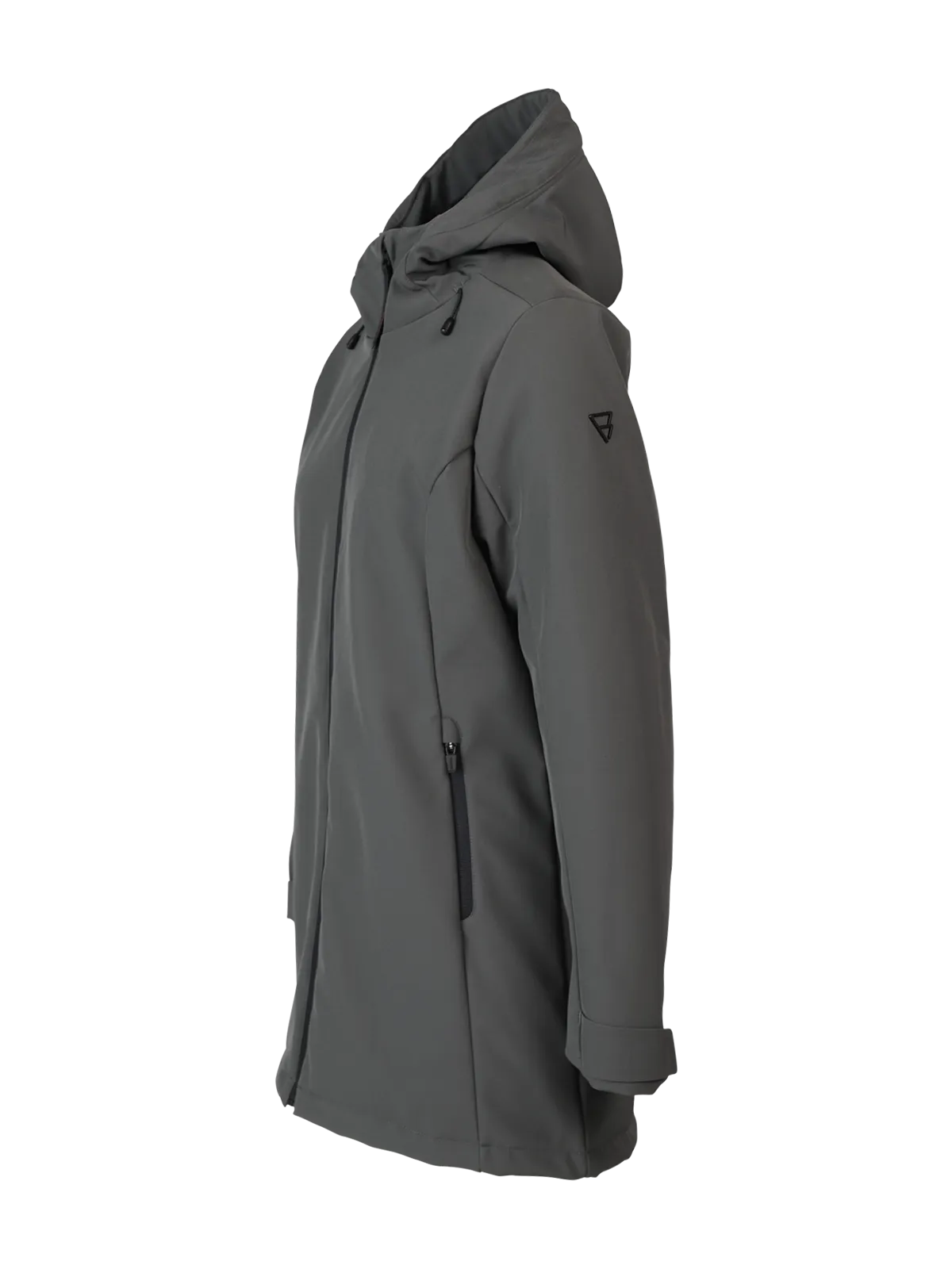 Melle Women Long Softshell Jacket | Mud Green