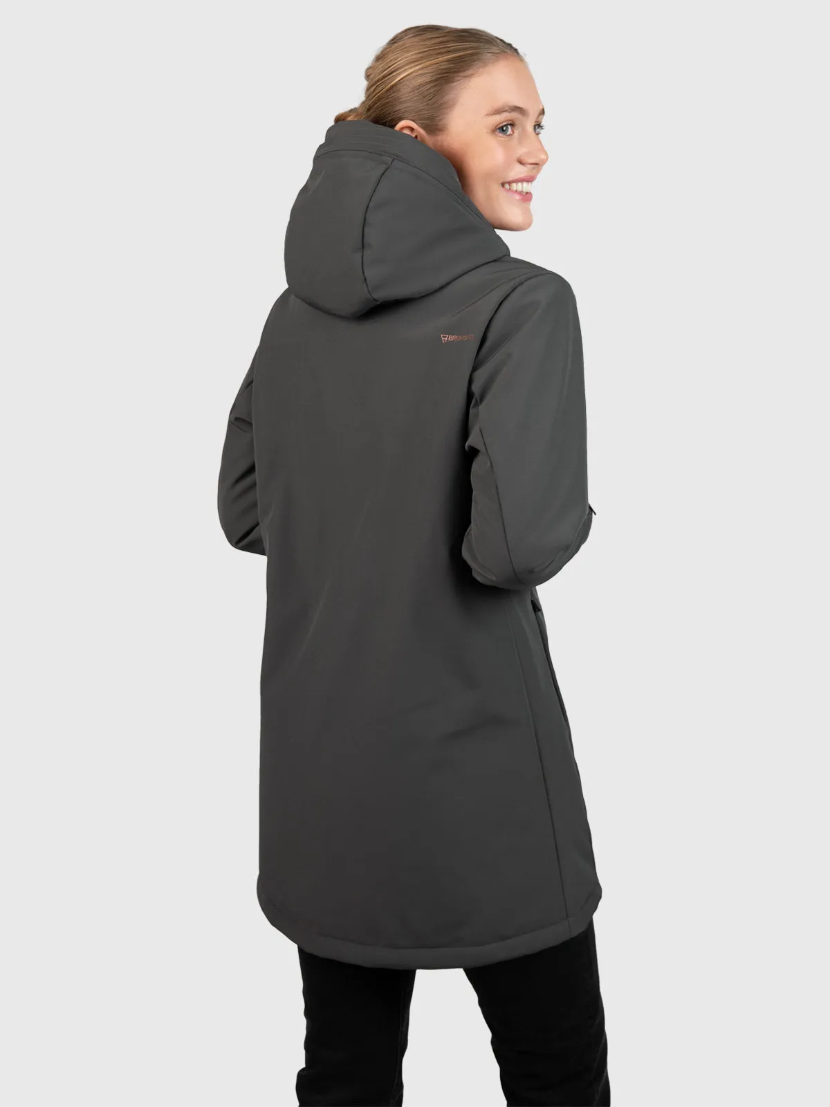 Melle Women Long Softshell Jacket | Mud Green