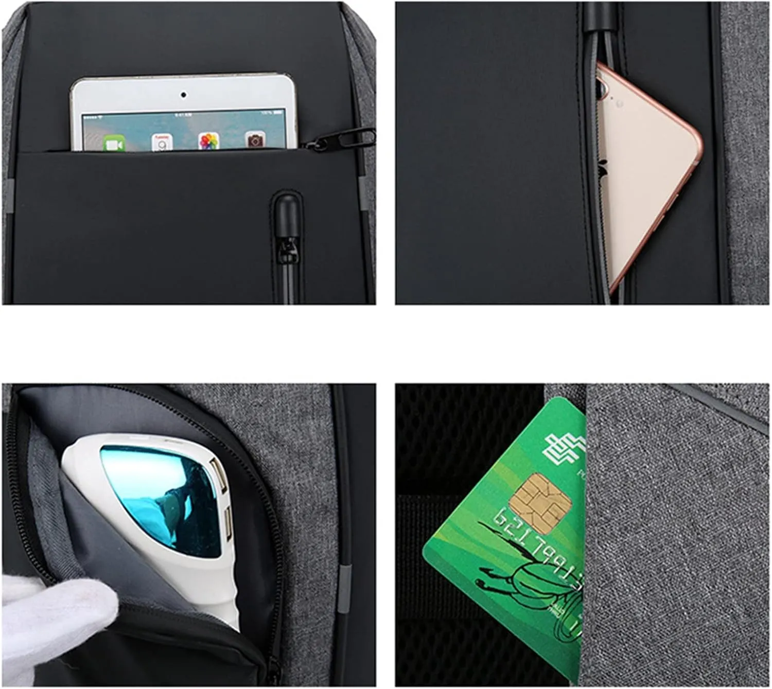 Men Business Bag Laptop Bag Multifunctional USB Backpack Large Capacity Kids Carry on Luggage with (Black, One Size)