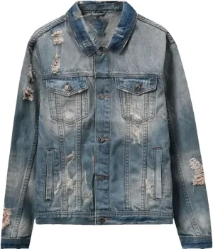 Men Classic Trucker Style Slim Fit Casual Jacket Button Denim Jacket
