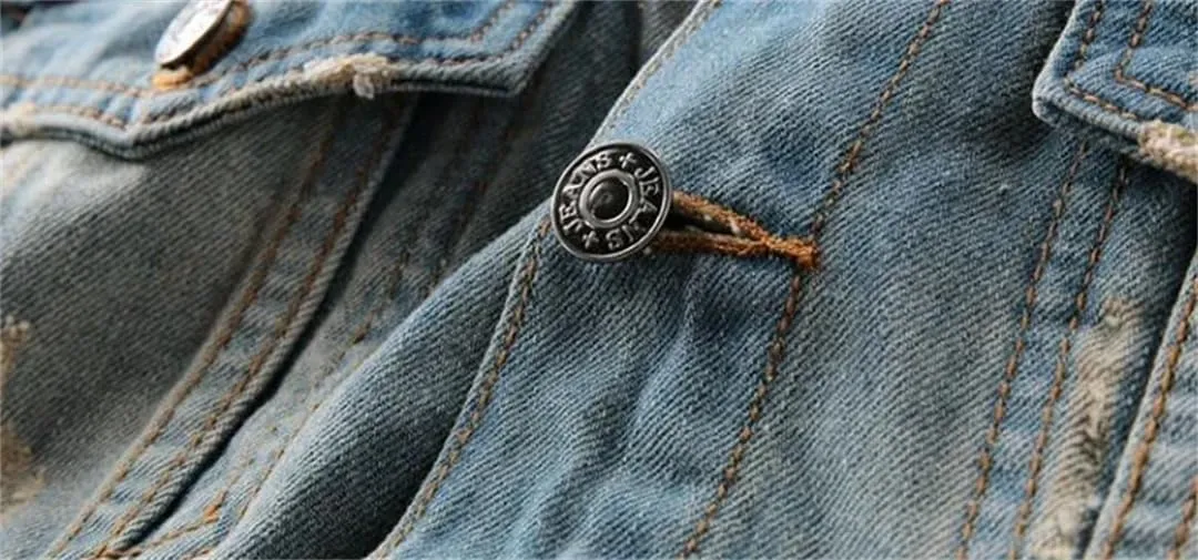 Men Classic Trucker Style Slim Fit Casual Jacket Button Denim Jacket