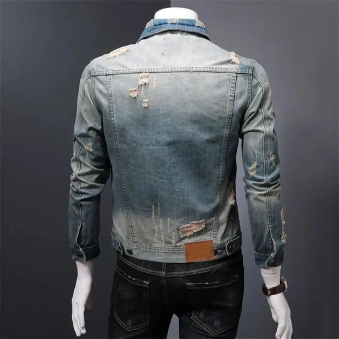 Men Classic Trucker Style Slim Fit Casual Jacket Button Denim Jacket