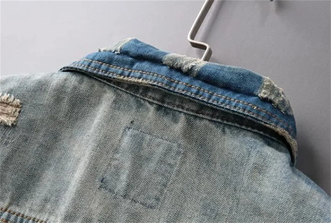 Men Classic Trucker Style Slim Fit Casual Jacket Button Denim Jacket