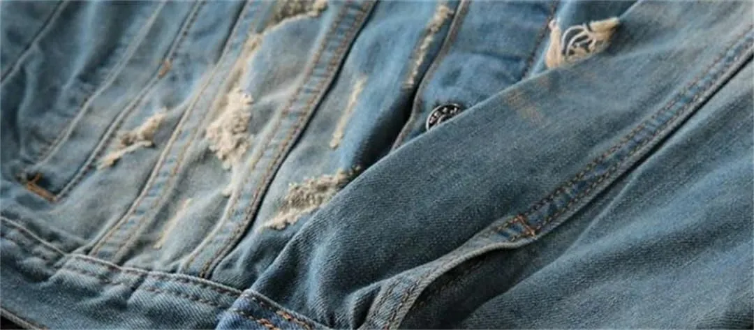 Men Classic Trucker Style Slim Fit Casual Jacket Button Denim Jacket