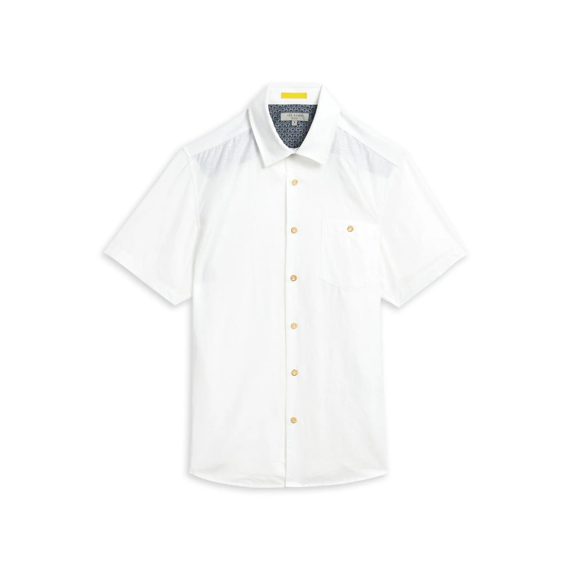Men Mma-Civiche-Ss Plain Linen Shirt - White