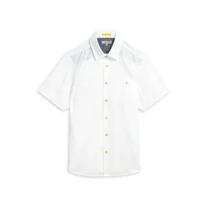 Men Mma-Civiche-Ss Plain Linen Shirt - White