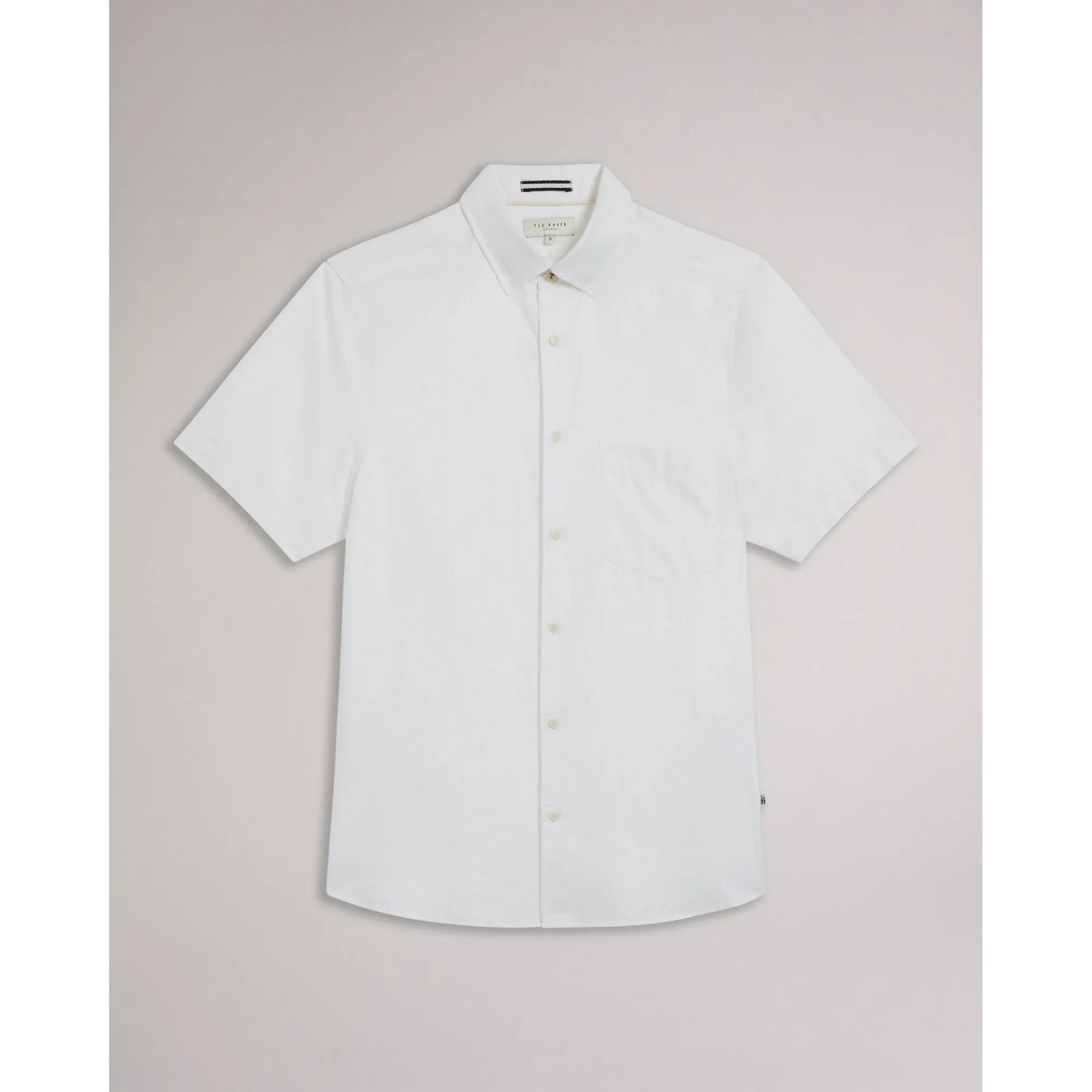 Men Mma-Kingfrd-Short Sleeve Linen Shirt - White