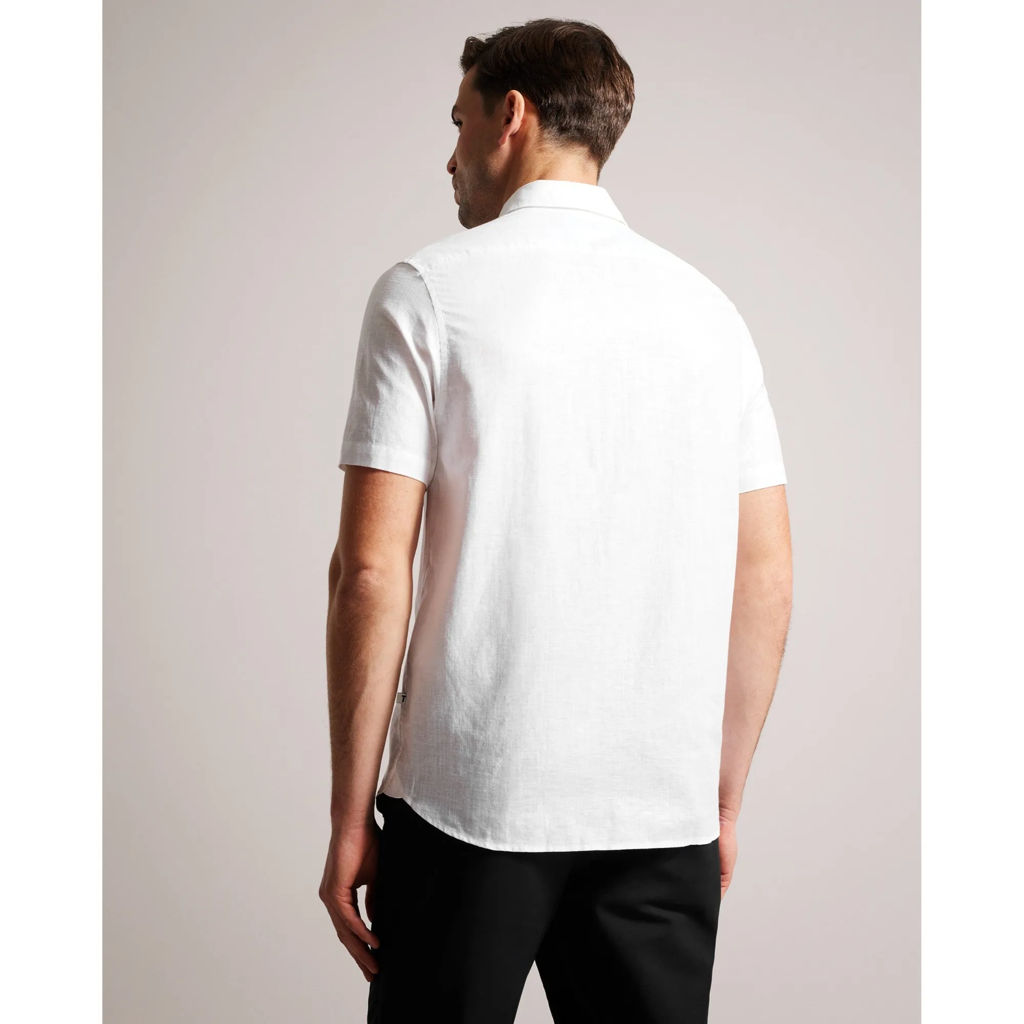 Men Mma-Kingfrd-Short Sleeve Linen Shirt - White