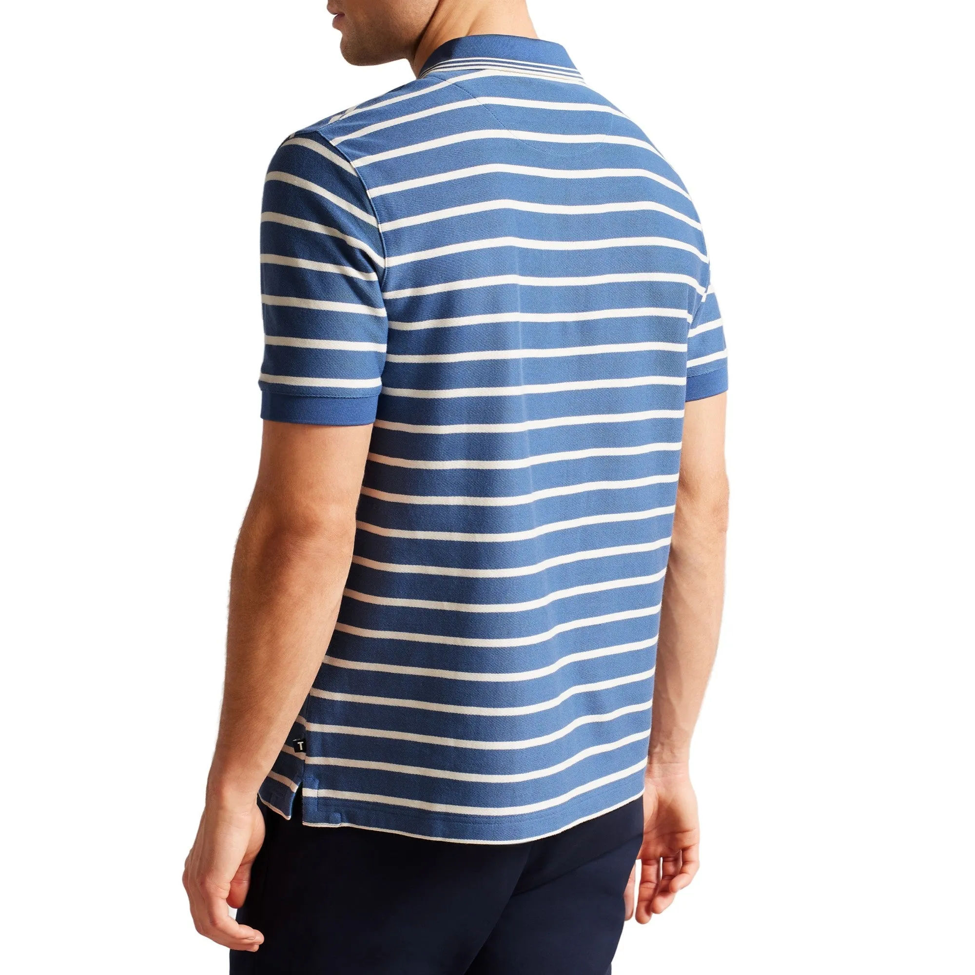 Men Mmb-Nivenn-Ss Regular Fit Striped Polo - Dk-Blue