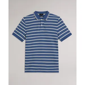 Men Mmb-Nivenn-Ss Regular Fit Striped Polo - Dk-Blue