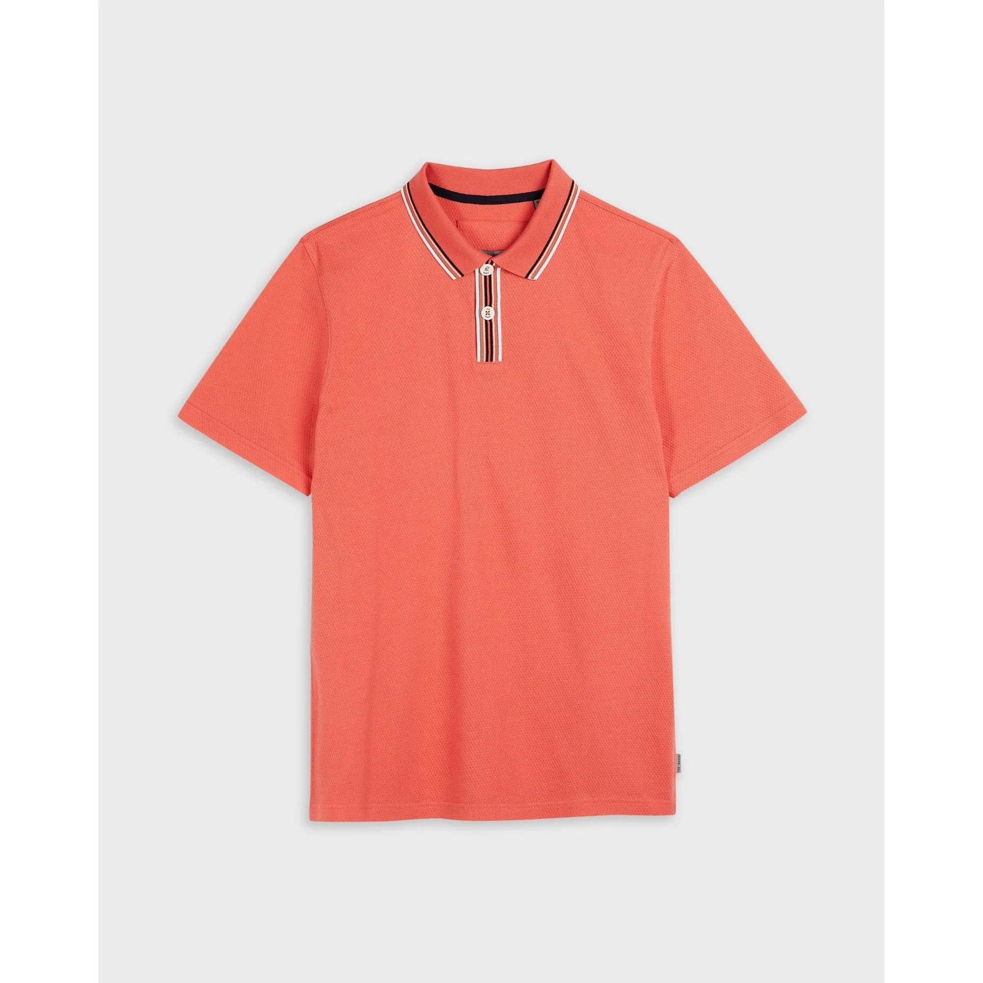 Men Mmb-Twitwoo-Ss Stripe Collar Polo Shirt - Coral