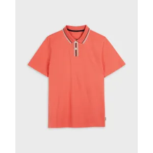 Men Mmb-Twitwoo-Ss Stripe Collar Polo Shirt - Coral
