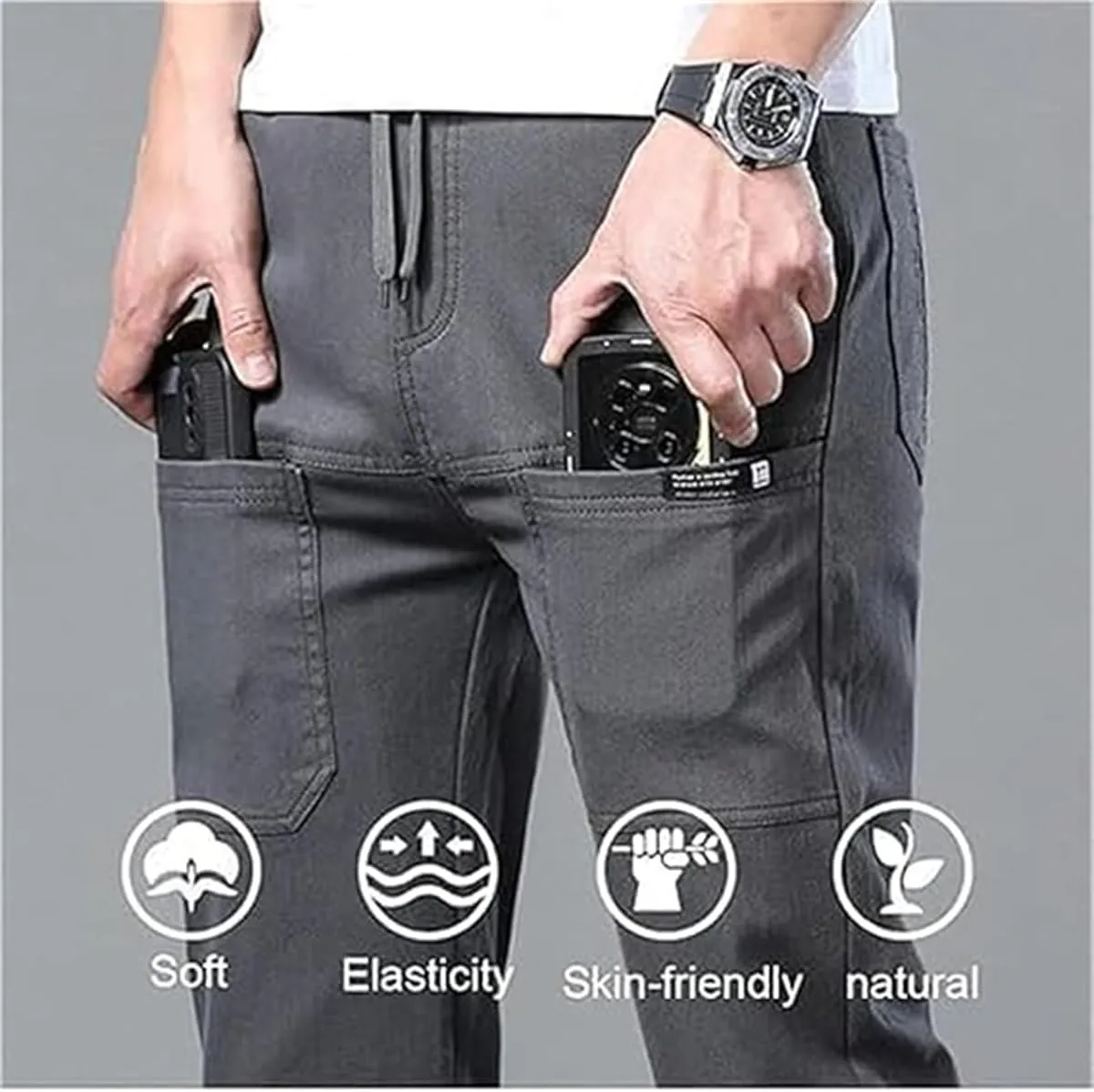 Mencomfy Cargo Pants, Mencomfy & Multipants - High Stretch Multi-Pocket Durable Cargo Pants, Comfort Fit Stretch Cargo Pant