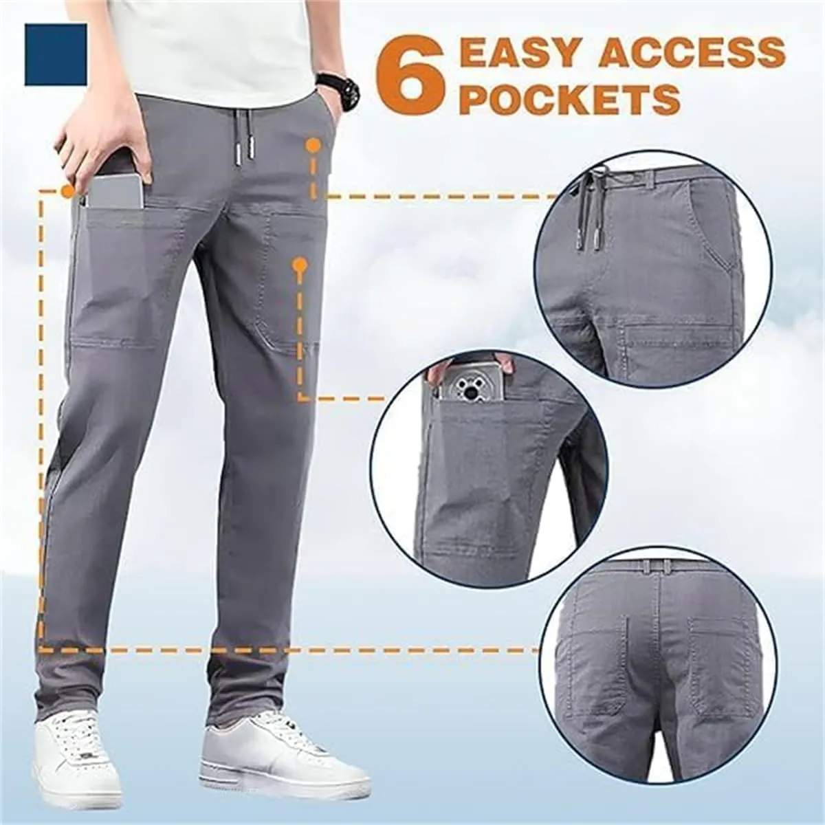 Mencomfy Cargo Pants, Mencomfy & Multipants - High Stretch Multi-Pocket Durable Cargo Pants, Comfort Fit Stretch Cargo Pant