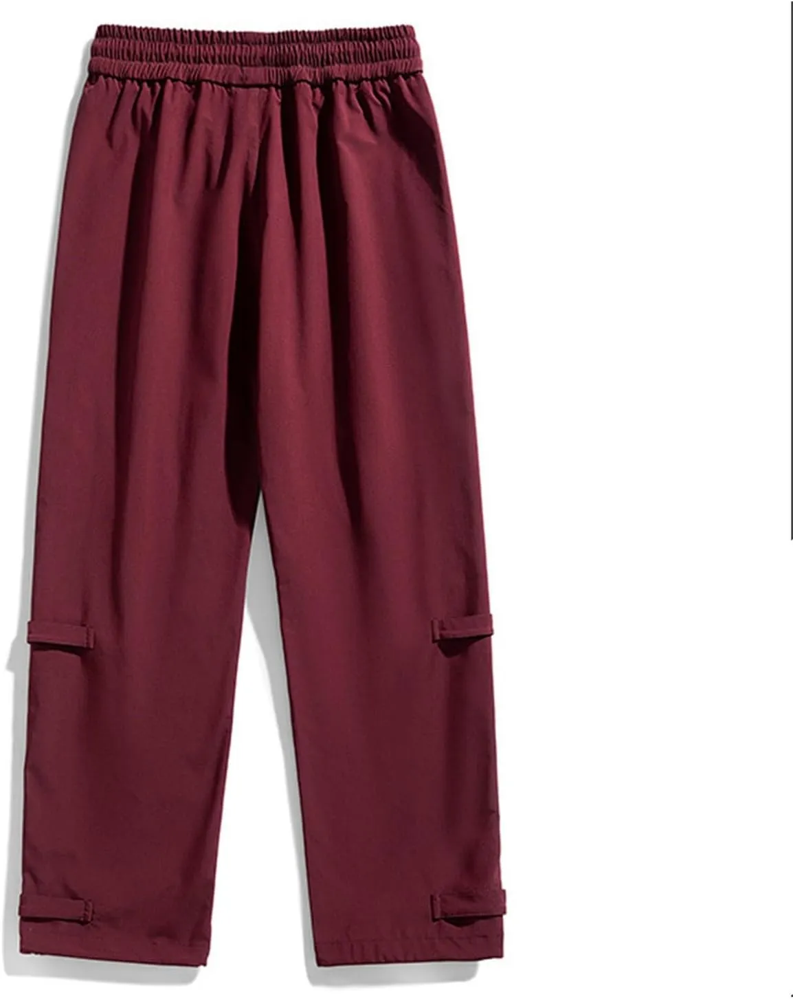 Mens Big and Tall Cargo Pants Spring Lounge Drawstring Waist Outdoor Trousers Fashion Baggy Straight Wide Leg Slacks