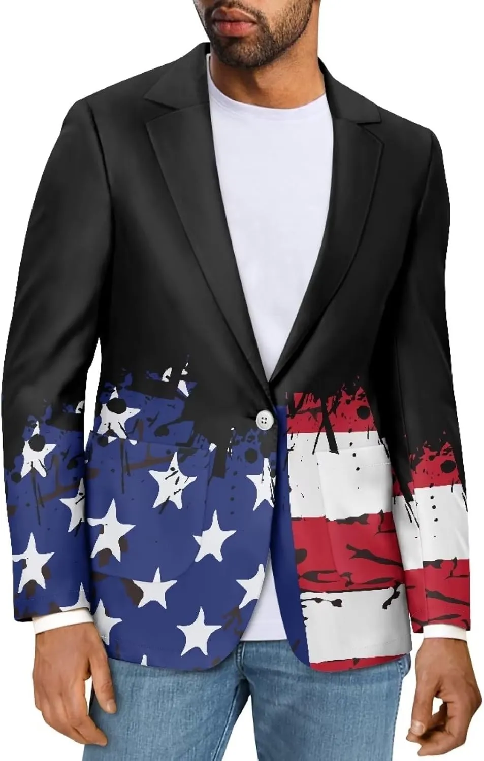 Men's Blazers & Suit Jackets Casual Lightweight Jackets with Pockets Long Sleeve Suit Blazer One Button