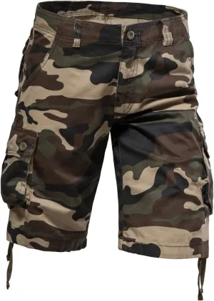 Men's Camo Cargo Shorts Multi-Pockets Relaxed Fit Outdoor Work Hiking Pants Stretchy Cotton Camouflage Cargo Shorts Ce1 33