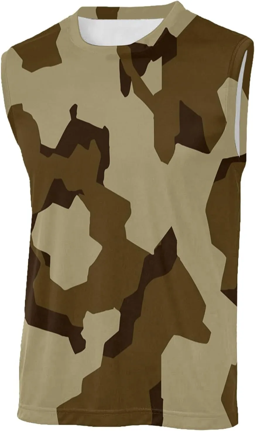 Men's Camo Print Tank Tops Big and Tall Camouflage Wild Sleeveless Vests Drying Athletic Sports Workout Muscle Shirts