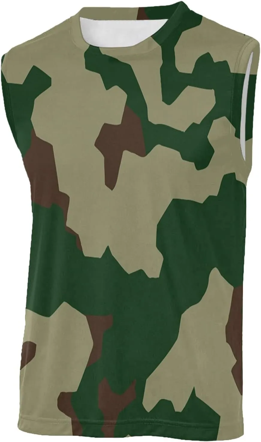 Men's Camo Print Tank Tops Big and Tall Camouflage Wild Sleeveless Vests Drying Athletic Sports Workout Muscle Shirts