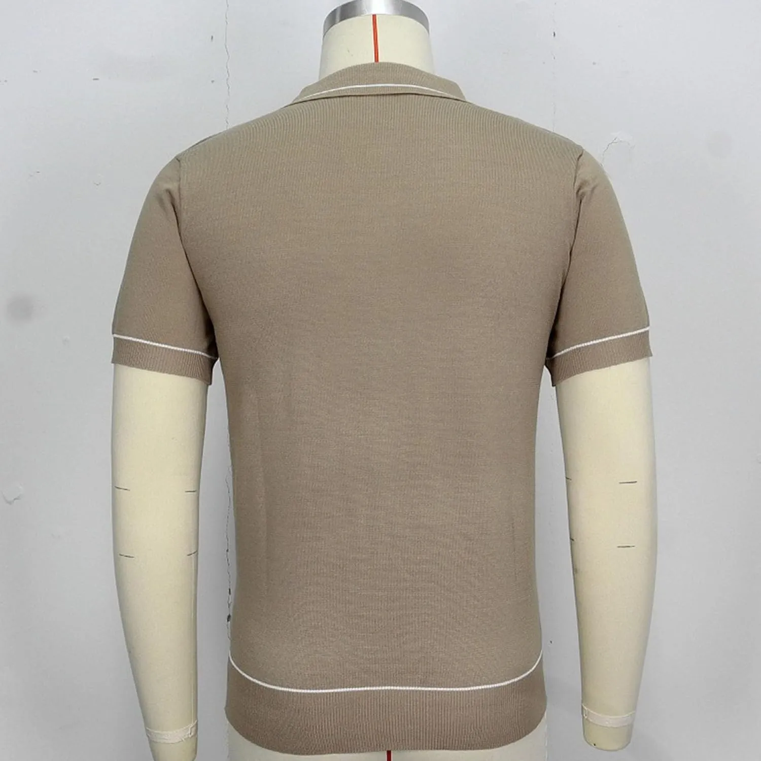 Men's Cardigan Knit Summer Polo Shirt Button Down Casual Golf Polo Shirts Short Sleeve Business Soft Polo Shirts