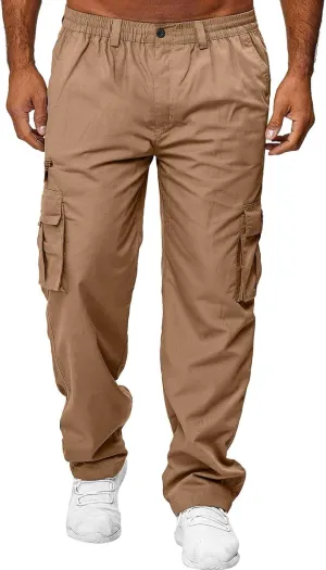Men's Cargo Pants Casual Straight Sports Pant Outdoor Relaxed Fit Cargo Trouser Multi Pockets Cargo Trousers for Men