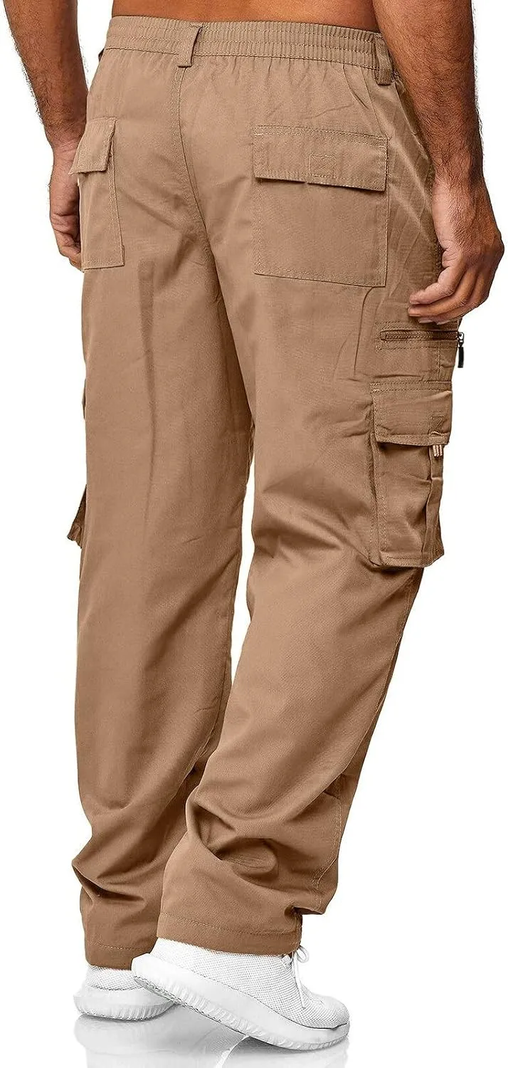 Men's Cargo Pants Casual Straight Sports Pant Outdoor Relaxed Fit Cargo Trouser Multi Pockets Cargo Trousers for Men