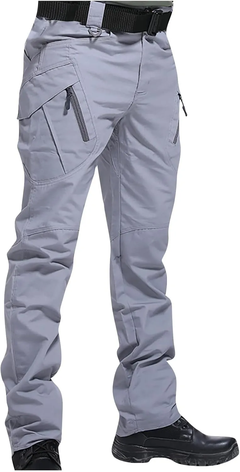Men's Cargo Pants Outdoor Athletic Multi-Pockets Hiking Tactical Pants Casual Regular Straight Stretch Hiking Trousers Pants