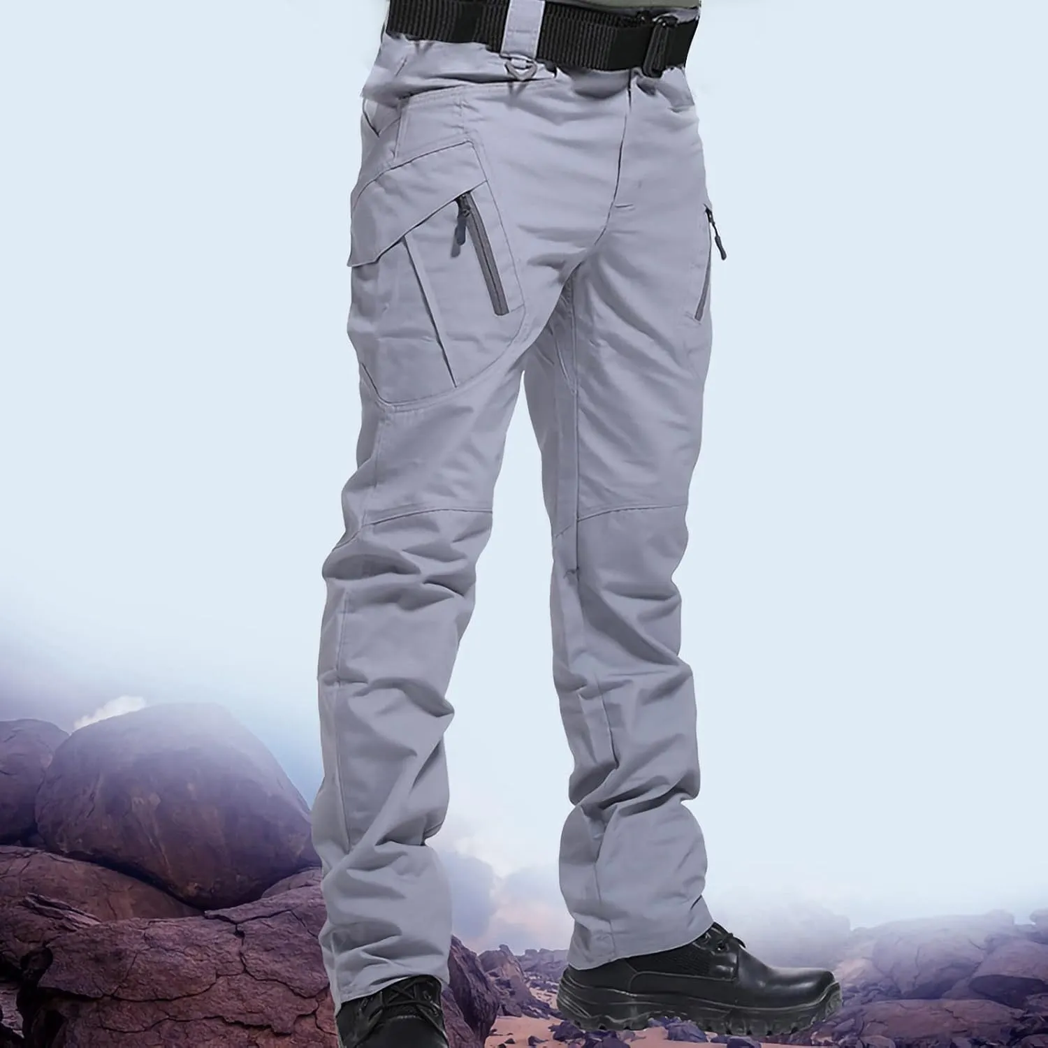 Men's Cargo Pants Outdoor Athletic Multi-Pockets Hiking Tactical Pants Casual Regular Straight Stretch Hiking Trousers Pants