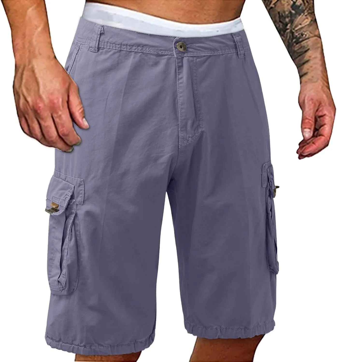 Mens Cargo Shorts Men's Cargo Shorts Camo Loose Fit Multi-Pocket Outdoor Camouflage Cargo Hiking Shorts Trousers