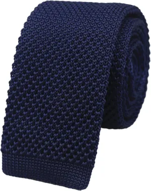 Men's Casual 2" Knit Tie Vintage Necktie Smart Sock Ties Square-Cut