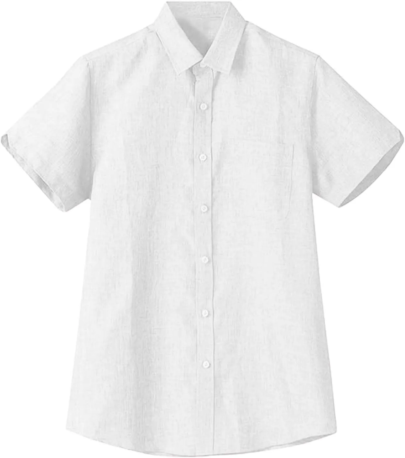 Mens Casual Button Down Shirt Linen Short Sleeve Lapel Collar Hippie Tops 2025 Summer Vacation Beach Blouses Shirts