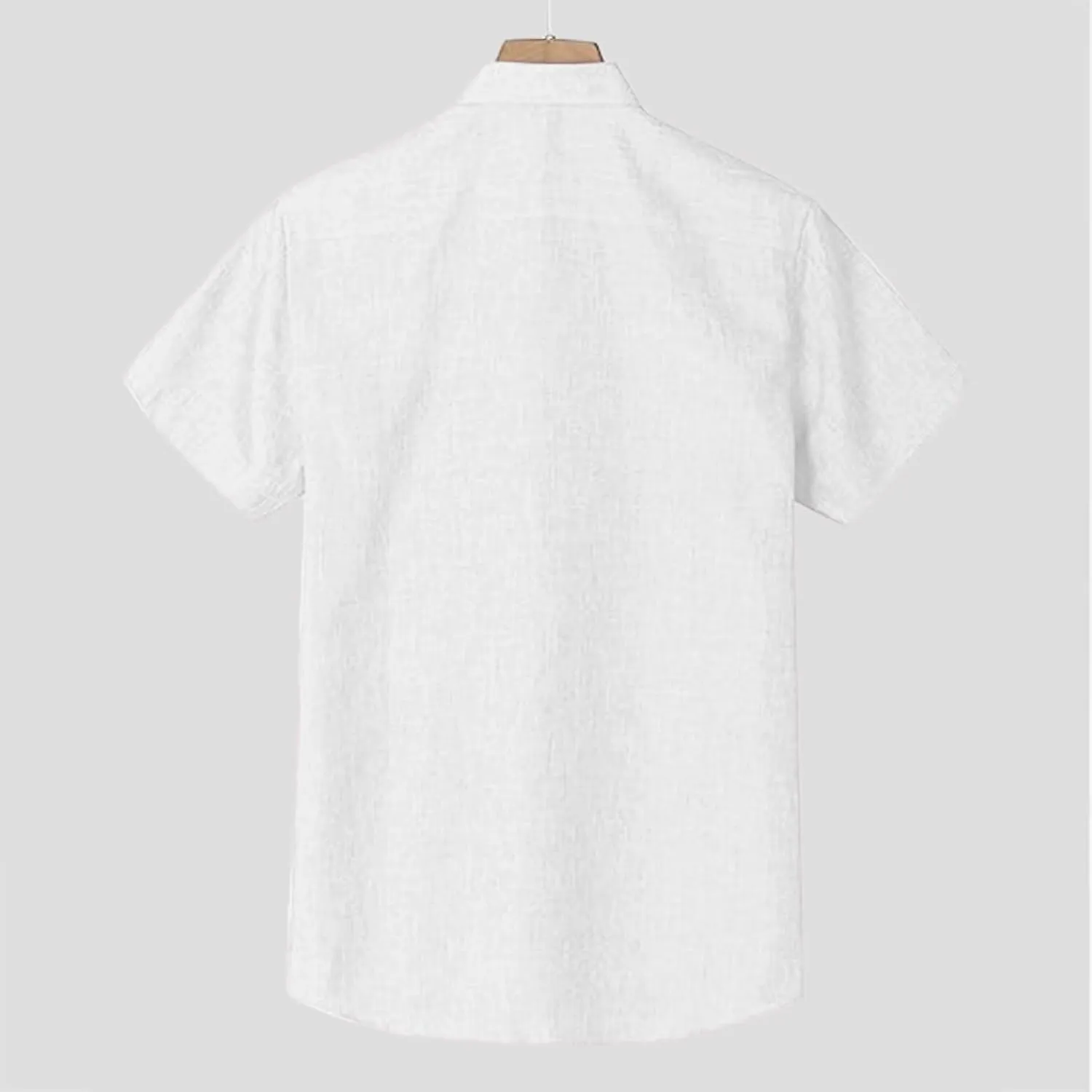 Mens Casual Button Down Shirt Linen Short Sleeve Lapel Collar Hippie Tops 2025 Summer Vacation Beach Blouses Shirts
