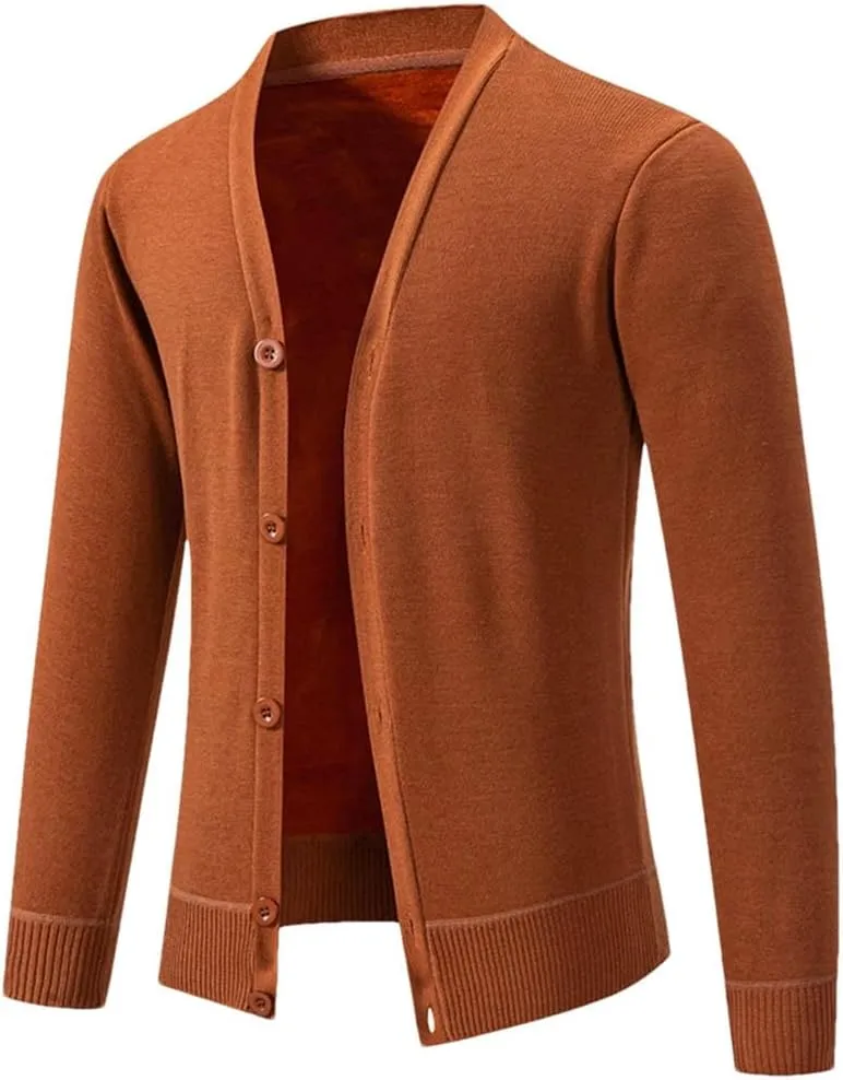 Men's Casual Cardigan Sweater Long Sleeve V Neck Button Down Sweaters Knit Cardigan Sweaters