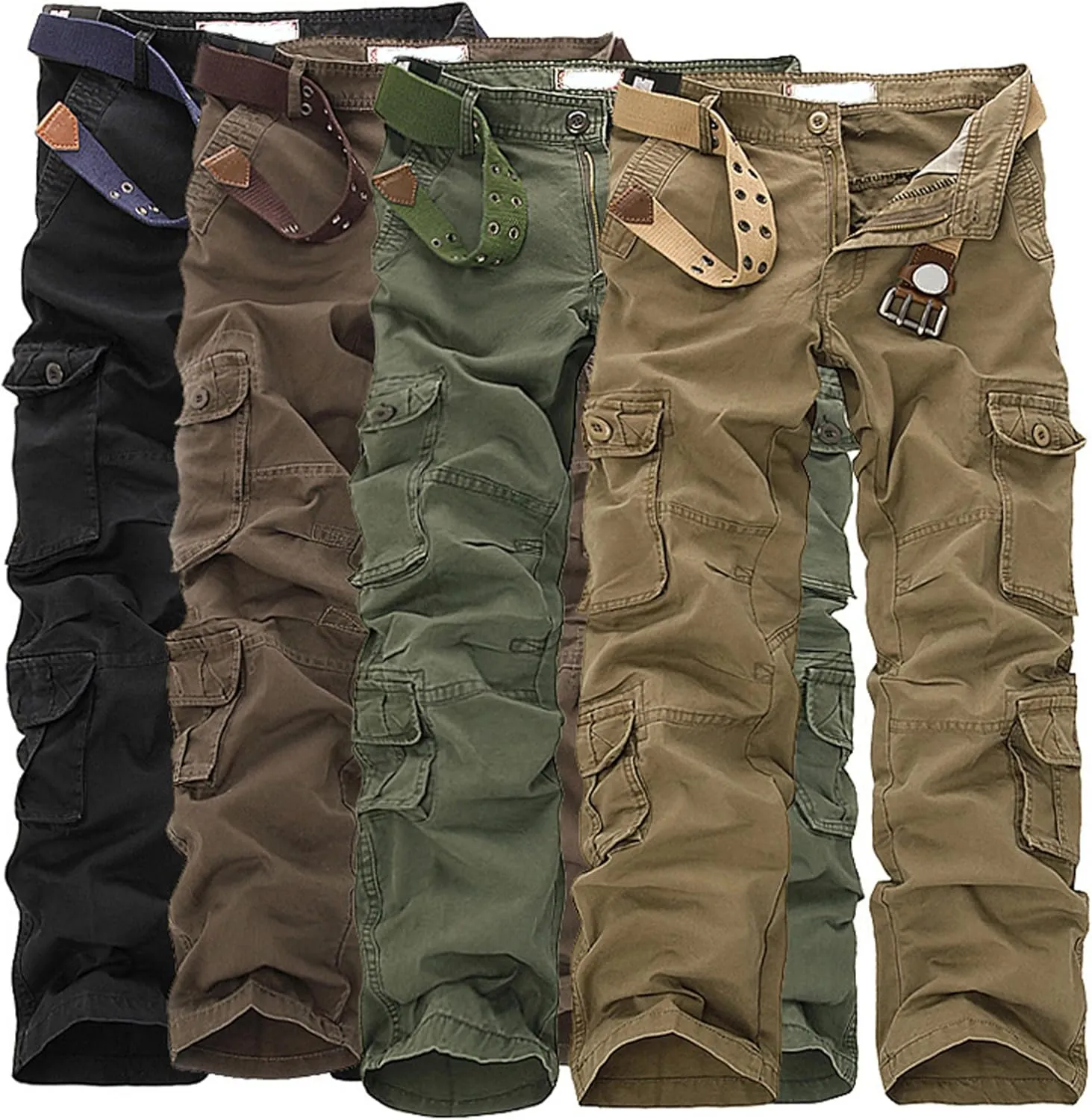 Men's Casual Leisure Cargo Pants Multi-Pocket Casual Large Size Trousers