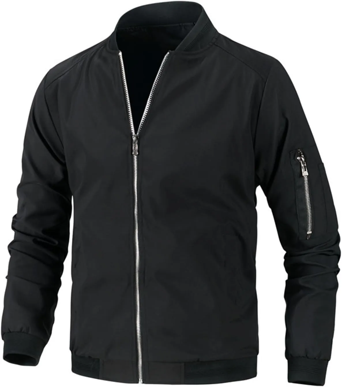 Mens Casual Lightweight Jacket Softshell Spring Fall Flight Bomber Jacket Varsity Windbreaker for Men