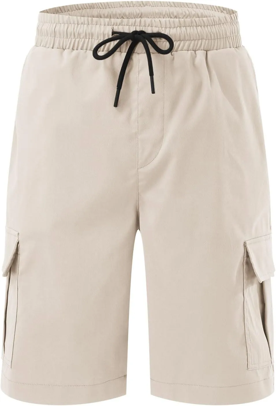 Mens Casual Twill Cargo Shorts Cotton Drawstring Classic Cargo Stretch Short with 6 Pockets Cargo Shorts Drawstring Shorts