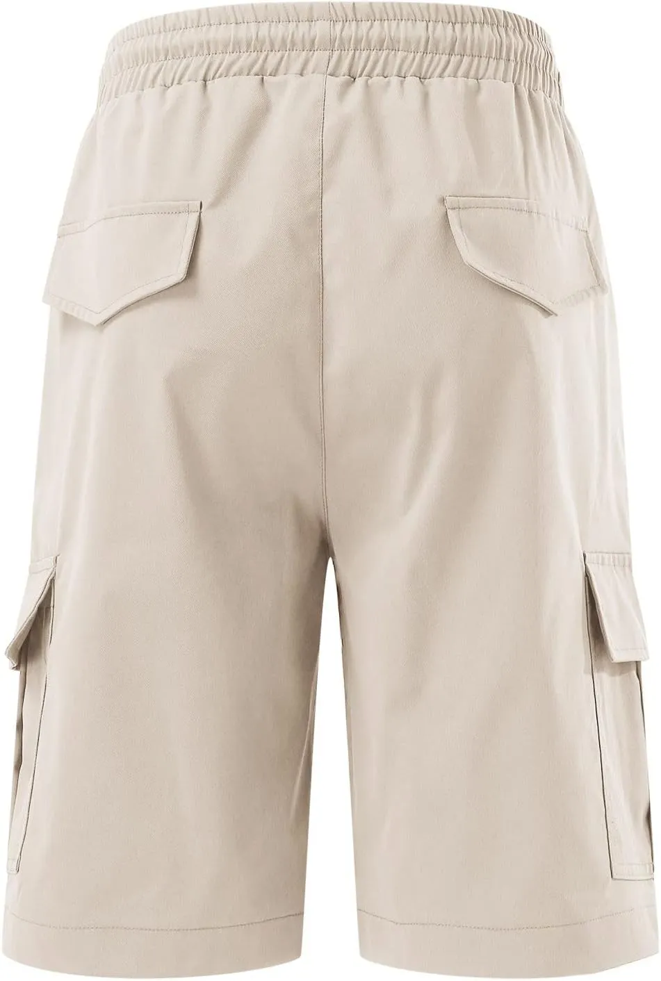 Mens Casual Twill Cargo Shorts Cotton Drawstring Classic Cargo Stretch Short with 6 Pockets Cargo Shorts Drawstring Shorts