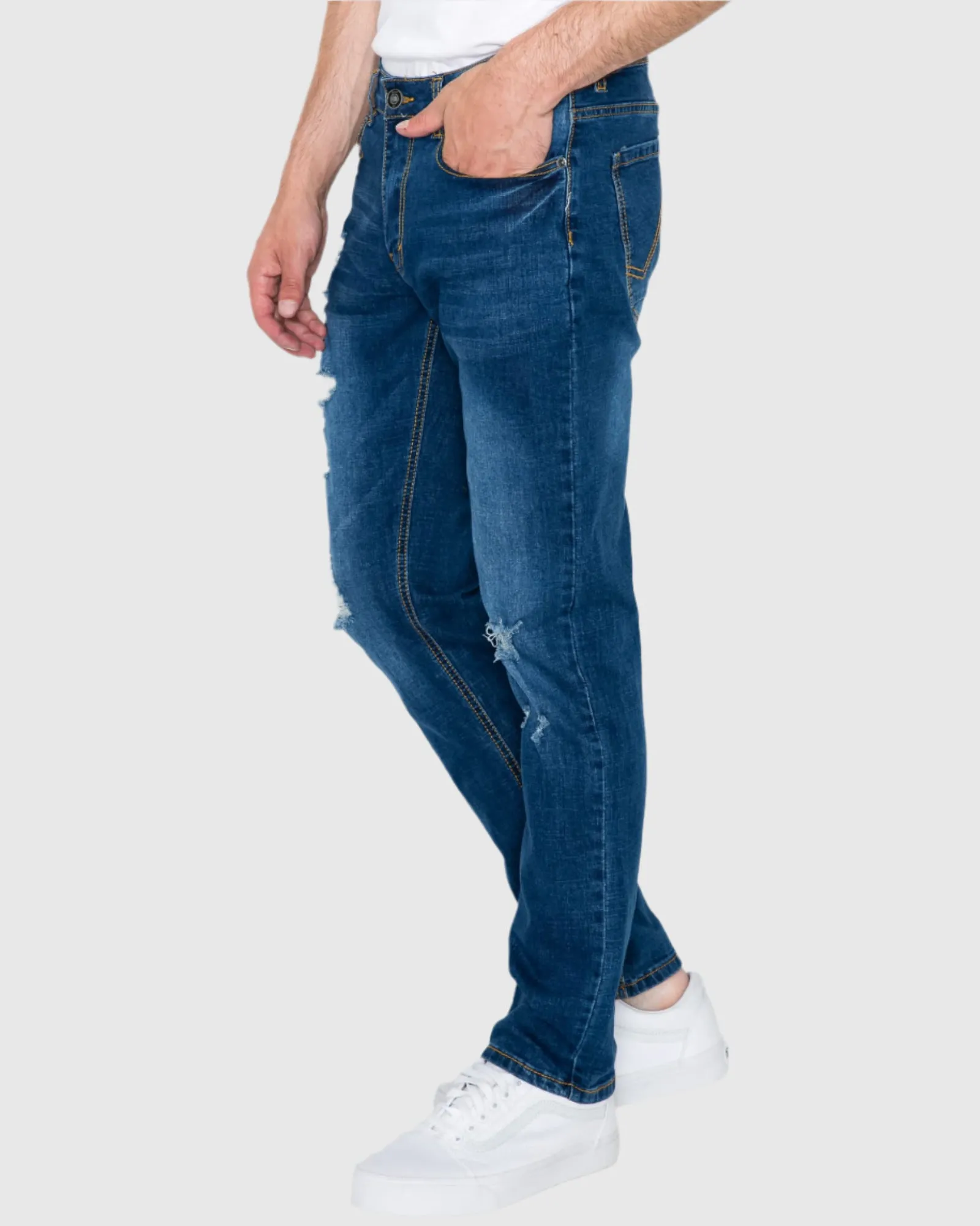 MEN'S CAYENNE RIPPED SLIM FIT JEANS