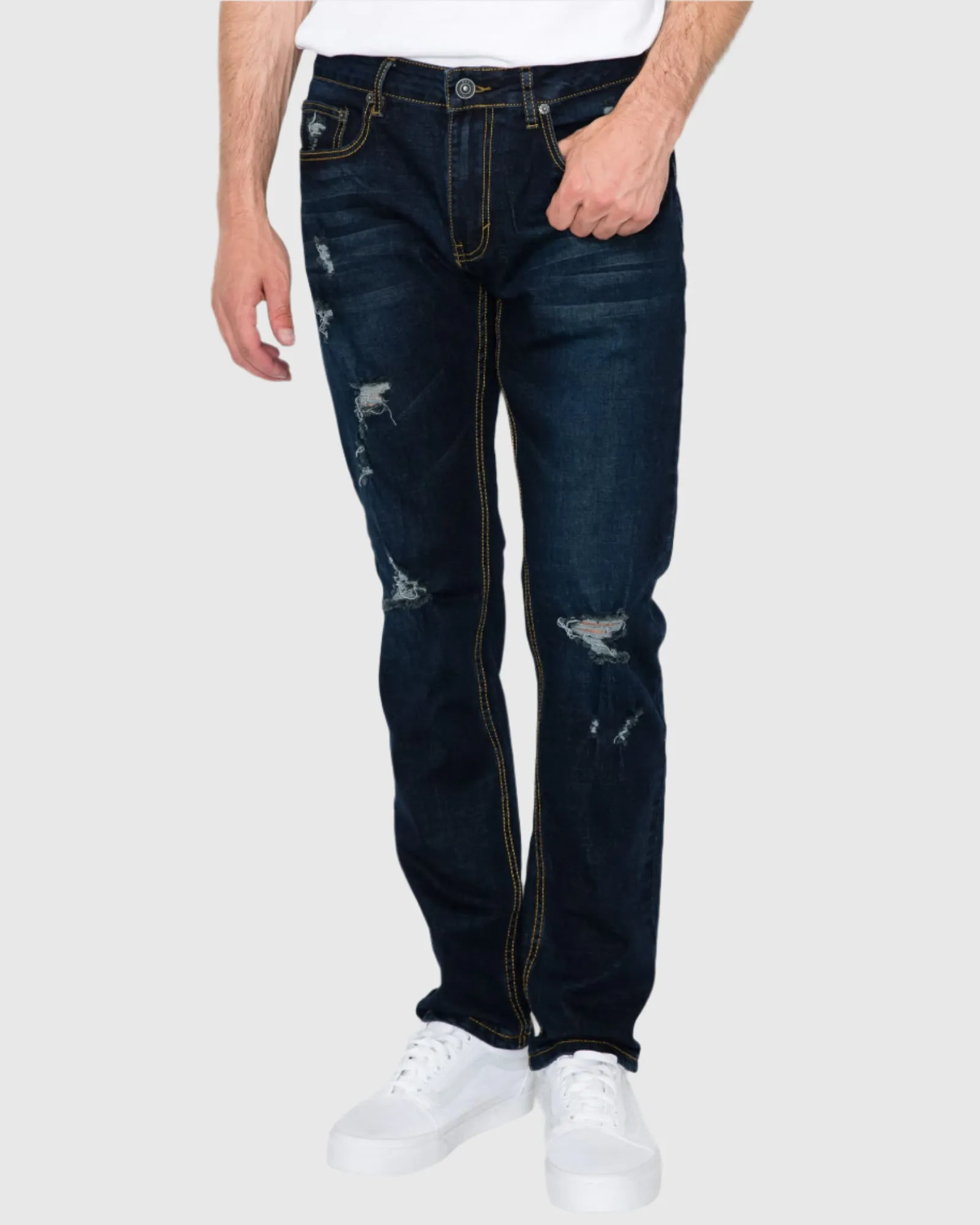 MEN'S CAYENNE RIPPED SLIM FIT JEANS