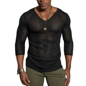 Men's Classic Casual Slim Fit Knit Long Sleeve T-Shirt 07682541K