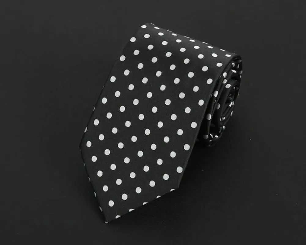 Men's Classic Polka Dot Ties Jacquard Woven Casual Handmade Daily Formal Necktie