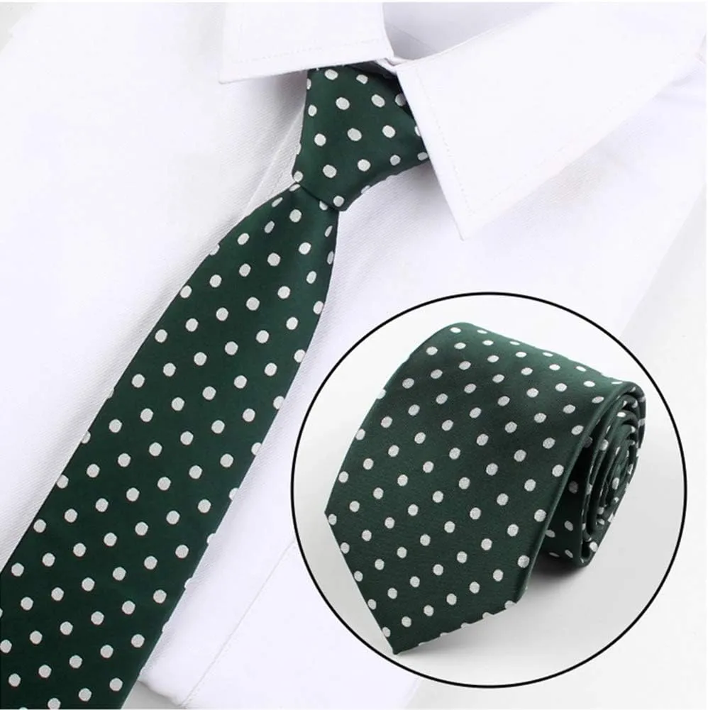 Men's Classic Polka Dot Ties Jacquard Woven Casual Handmade Daily Formal Necktie