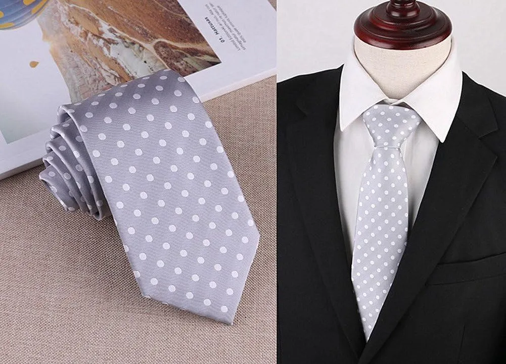Men's Classic Polka Dot Ties Jacquard Woven Casual Handmade Daily Formal Necktie