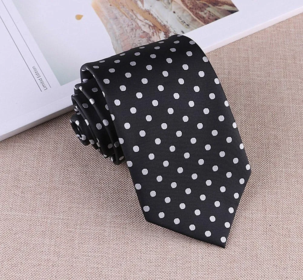 Men's Classic Polka Dot Ties Jacquard Woven Casual Handmade Daily Formal Necktie