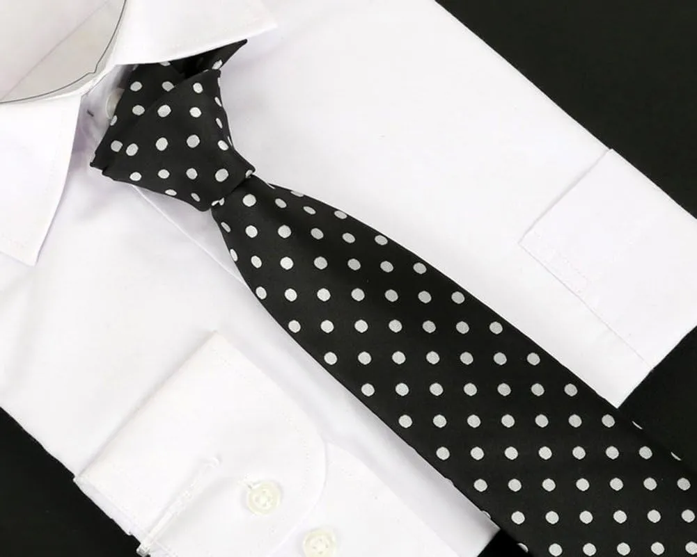 Men's Classic Polka Dot Ties Jacquard Woven Casual Handmade Daily Formal Necktie